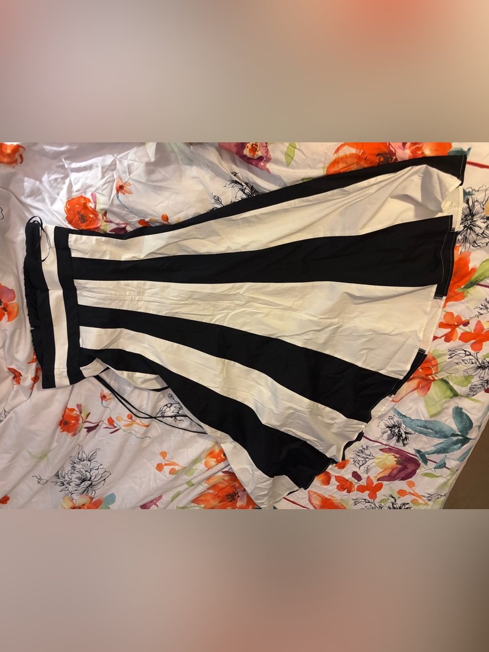 Anthropologie Maeve Black & White Strapless Striped Midi Dress - Picture 6 of 8